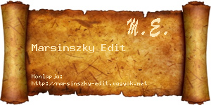Marsinszky Edit névjegykártya
